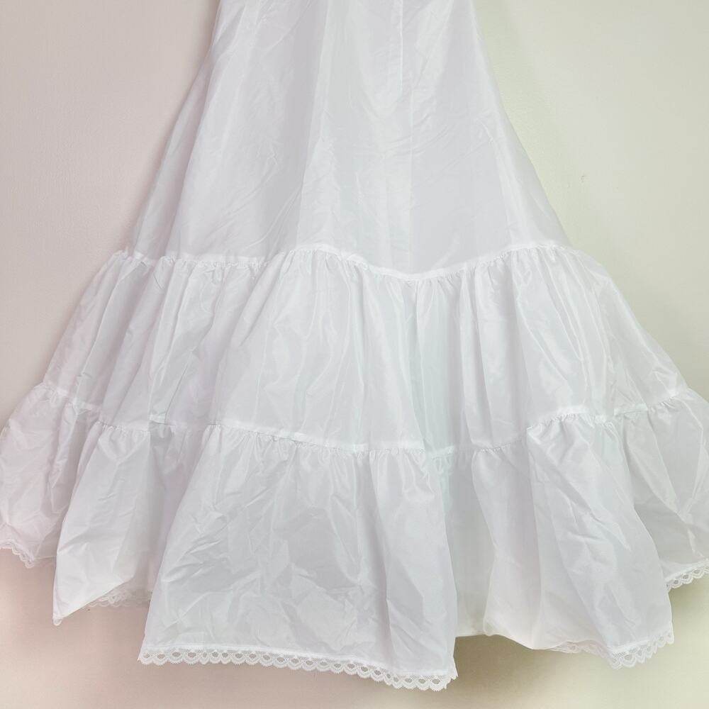 David’s Bridal Two-Tier Slip Size 16 Long White Underskirt Petticoat Style 603